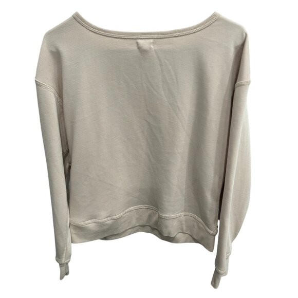 Anthropologie Tiny Helena Beige Embroidered Floral Sweatshirt Sz M Top - Picture 2 of 10